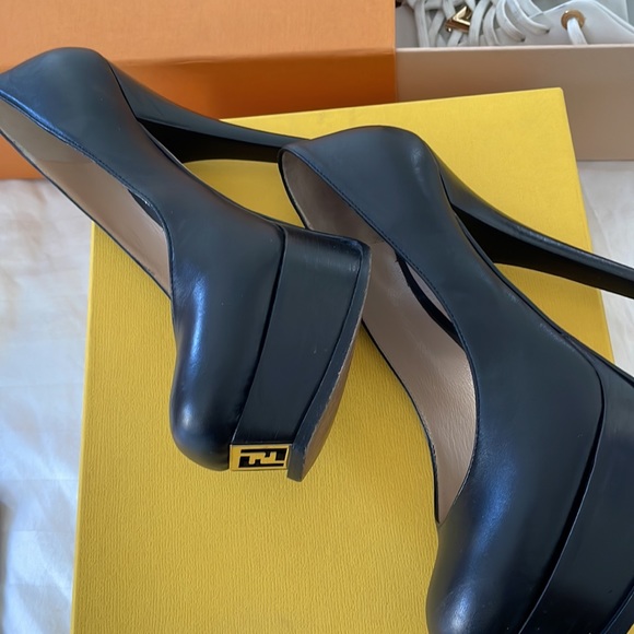 Fendi fendiista  logo tow double platform pump black - Picture 3 of 10